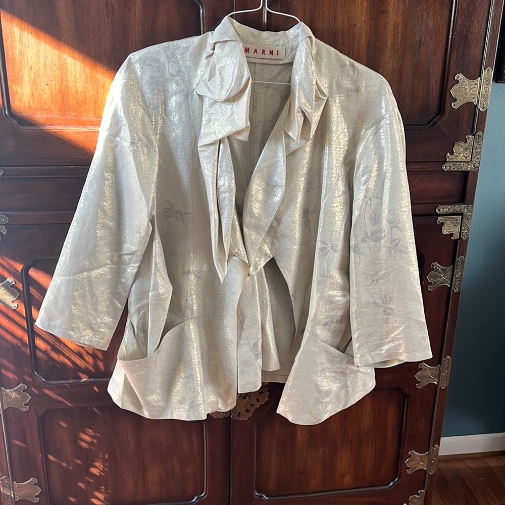 Marni light weight — metallic flower blazer